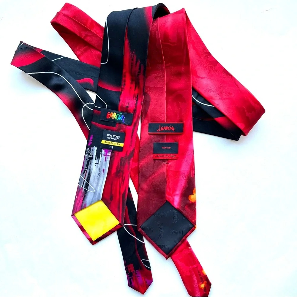 2 J.Garcia ties, NEW YORK AT NIGHT & THIRSTY, excellent condition, look new.